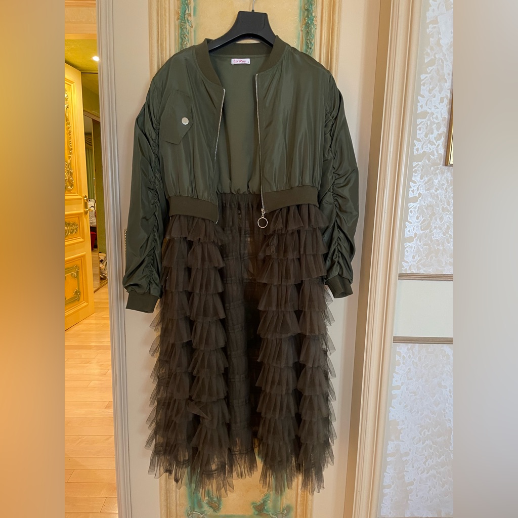 Ruffle Bomber Jacket